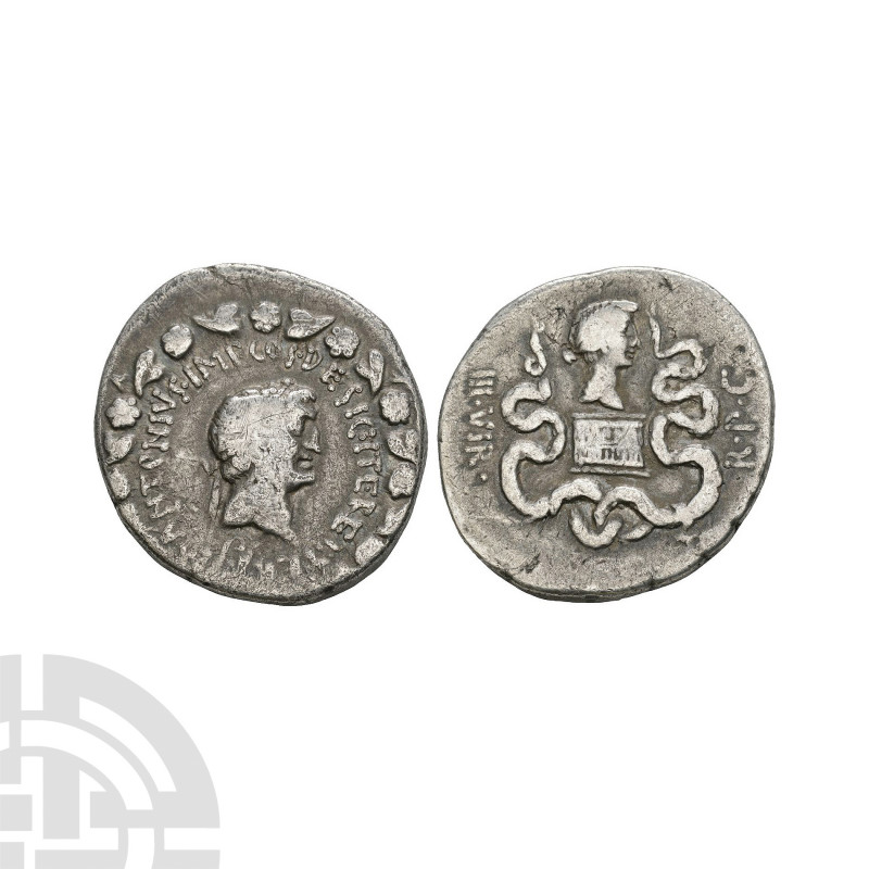 Octavia and Mark Antony - Ephesus - AR Cistophoric Tetradrachm. 39 B.C. Ephesus ...