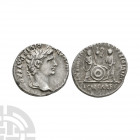 Augustus - Gaius and Lucius AR Denarius. 2 B.C.-4 A.D. Lugdunum mint. Obv: CAESAR AVGVSTVS DIVI F PATER PATRIAE legend with laureate bust right. Rev: ...