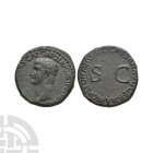 Germanicus - SC AE As. 37-38 A.D. Struck posthumously under Caligula, Rome mint. Obv: GERMANICVS CAESAR TI AVGVST F DIVI AVG N legend with bare head l...
