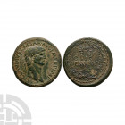 Claudius - Wreath AE Sestertius. 41-42 A.D. Rome mint. Obv: TI CLAVDIVS CAESAR AVG P M TR P IMP legend with laureate bust right. Rev: EX SC / OB / CIV...