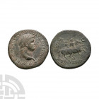 Nero - Emperor Riding AE Sestertius. 64 A.D. Rome mint. Obv: NERO CLAVD CAESAR AVG GER P M TR P IMP P P legend with laureate bust right. Rev: emperor ...