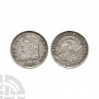 USA - 1832 - Liberty Cap Half Dime. Dated 1832 A.D. Obv: profile bust with stars around and date below. Rev: eagle with ribbon incuse inscribed E PLUR...
