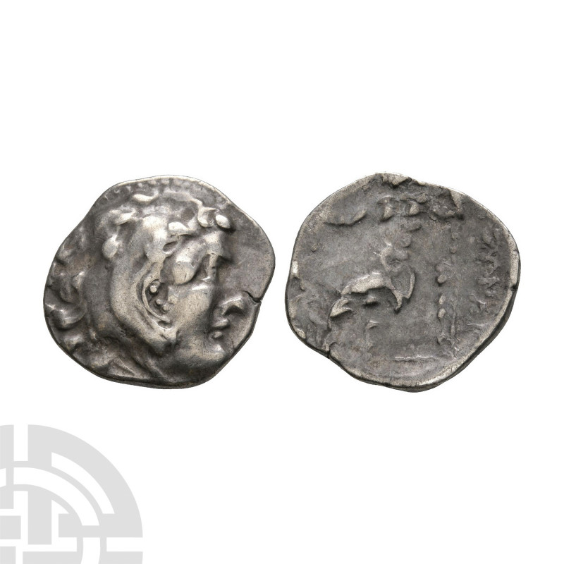 Danubian Celts - Alexander III Imitative AR Drachm. 3rd century B.C. Obv: profil...