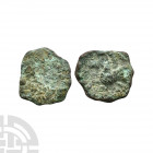 Trinovantes - Dubnovellaunus - Headband AE Unit. 1st century B.C. Obv: profile head left. Rev: horse left. Cf. ABC 2404-2416. 0.96 grams. Acquired on ...