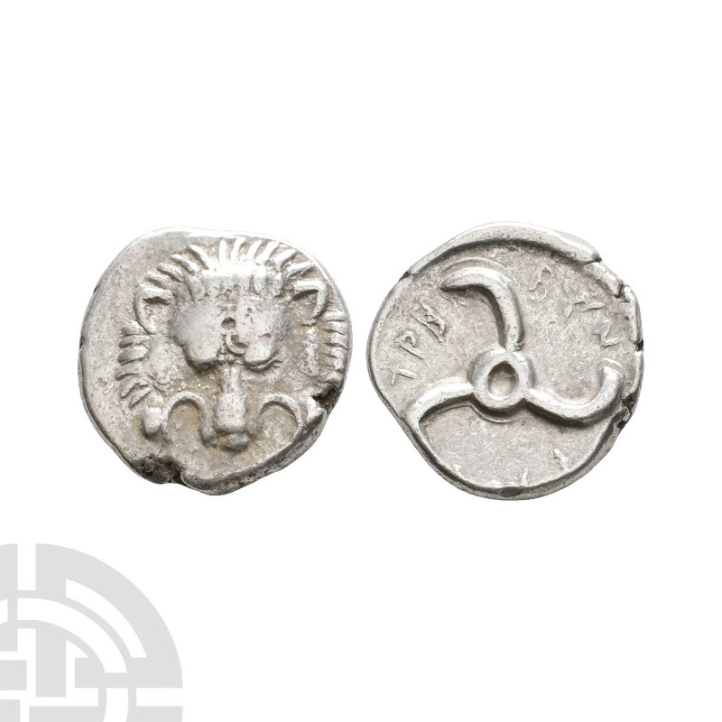 Dynasts of Lycia - Pericles - Lion Scalp AR Tetrobol. 390-370 B.C. Obv: facing l...