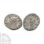 Gallienus - Aequitas Billon Antoninianus. 261-262 A.D. Rome mint. Obv: GALLIENVS AVG legend with radiate and draped bust right. Rev: AEQVITAS AVG lege...