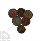 Mixed AE Quadrans [6]. 2nd century A.D. Group comprising: mixed issues and types. 14.57 grams total. Old European collection. [6, No Reserve]

Fine ...
