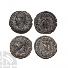 Procopius - Emperor Standing Bronzes [2]. 365-366 A.D. Group comprising: emperor standing reverses, mintmarks CONSB and SMHA. 5.55 grams total. German...