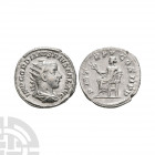 Gordian III - Apollo AR Antoninianus. 242-243 A.D. Rome mint. Obv: IMP GORDIANVS PIVS FEL AVG legend with radiate and draped bust right. Re: P M TR P ...