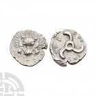 Dynasts of Lycia - Pericles - Lion Scalp AR Tetrobol. 390-370 B.C. Obv: facing lion scalp. Rev: triskele. SNG von Aulock 4215-4218. 3.01 grams. Ex UK ...