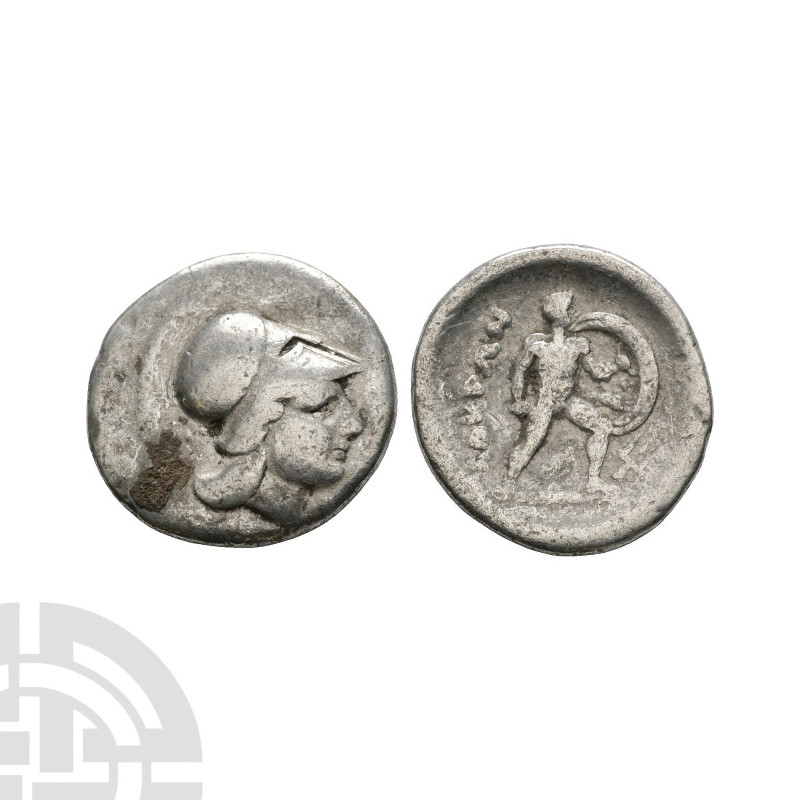 Locris - Locri Opuntii - Ajax AR Hemidrachm. 4th century B.C. Obv: head of Perse...