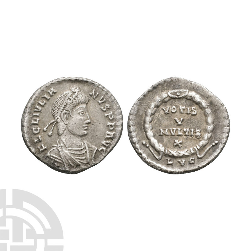 Julian II - Wreath AR Siliqua. 357-360 A.D. Lugdunum mint. Obv: FL CL IVLIANVS P...