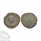Allectus - London - Laetitia AE Antoninianus. 294-295 A.D. London mint. Obv: IMP ALLECTVS P F AVG legend with radiate, draped and cuirassed bust right...