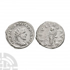 Philip I - Aequitas AR Antoninianus. 245-247 A.D. Rome mint. Obv: IMP M IVL PHILIPPVS AVG legend with radiate and draped bust right. Rev: AEQVITAS AVG...