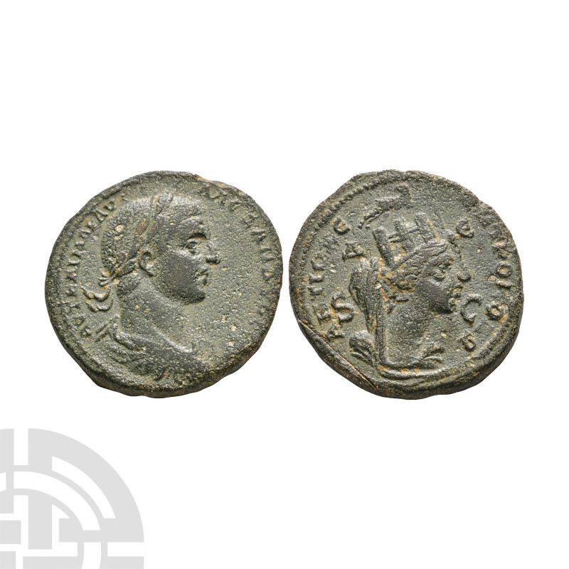 Severus Alexander - Antioch - Tyche Bronze. 222-235 A.D. Obv: AYT KAI MAR AYR CE...