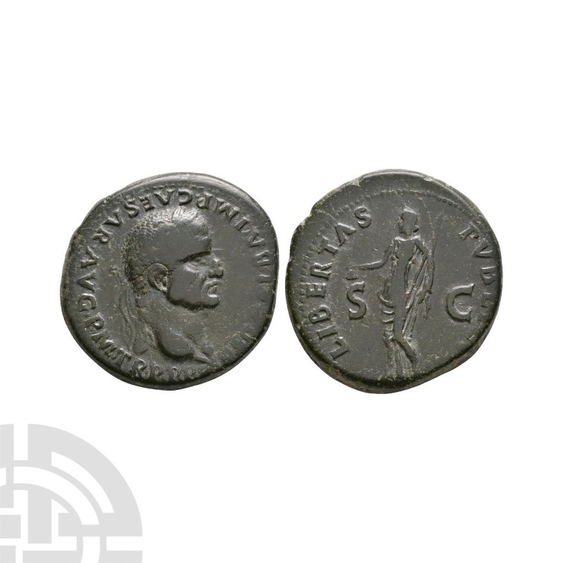 Galba - Libertas AE As. August-September 68 A.D. Rome mint. Obv: SER GALBA IMP C...