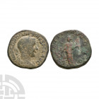 Gordian III - Laetitia AE Sestertius. 239 A.D. Rome mint. Obv: IMP GORDIANVS PIVS FEL AVG legend with laureate bust right. Rev: LAETITIA AVG N legend ...