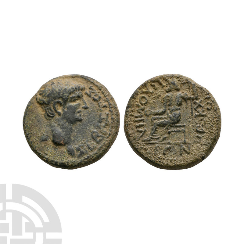Claudius - Phrygia - Zeus Bronze. 50-54 A.D. Magistrate Brocchoi, Philomelium mi...