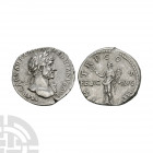 Hadrian - Felicitas AR Denarius. 119 A.D. Rome mint. Obv: IMP CAESAR TRAIAN HADRIANVS AVG legend with laureate head right, drapery on left shoulder. R...