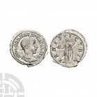 Gordian III - Venus AR Denarius. 241-242 A.D. Rome mint. Obv: IMP GORDIANVS PIVS FEL AVG legend with laureate and draped bust right. Rev: VENVS VICTRI...