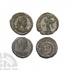 Crispus - Sol and Wreath Bronzes [2]. 317-326 A.D. Group comprising: bronzes with Sol and wreath reverse types. 2.91, 2.66 grams. Acquired Canterbury ...