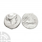 T Carisius - Victory AR Denarius. 46 B.C. Rome mint. Obv: head of winged Victory right. Rev: Victory in biga right; T CARISI in exergue. Craw. 464/4; ...