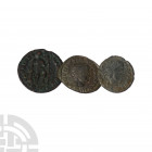 Constans to Valentinian I - Bronzes [3]. 337-375 A.D. Group comprising: Constantius II, Constans and Valentinian I, bronzes. 4.76 grams total. Acquire...