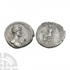 Hadrian - Justitia AR Denarius. 117 A.D. Rome mint. Obv: [IMP CAES T]RAIAN HADRIANO AVG DIVI TRA legend with laureate head right, drapery to far shoul...