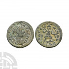 Severus Alexander - Lydia Thyateira - Artemis Bronze. 222-235 A.D. Obv: M AYR ALEXANDROC K legend with laureate, draped and cuirassed bust right. Rev:...