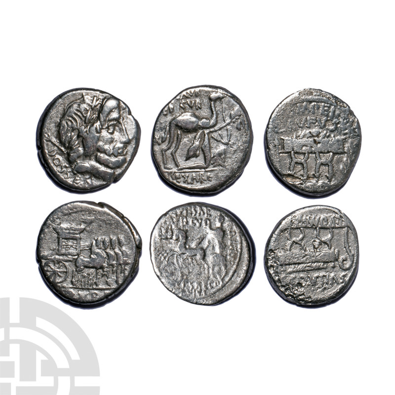Moneyer AR Denarii Group [3]. 87-54 B.C. Group comprising: L Rubius Dossenus (87...