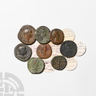 Domitian to Gordian III - AE Ases and Sestertii [8]. 1st-3rd century A.D. Group comprising: Domitian (as); Faustina I (as); Commodus (sestertius); Sev...