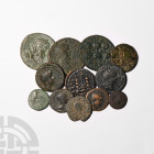 Mixed Bronzes [12]. 2nd-3rd century A.D. Group comprising: mixed issues and types. 92 grams total. Old European collection. [12, No Reserve]