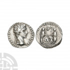 Augustus - Gaius and Lucius AR Denarius. 2 B.C.-4 A.D. Lugdunum mint. Obv: CAESAR AVGVSTVS DIVI F PATER PATRIAE legend with laureate bust right. Rev: ...