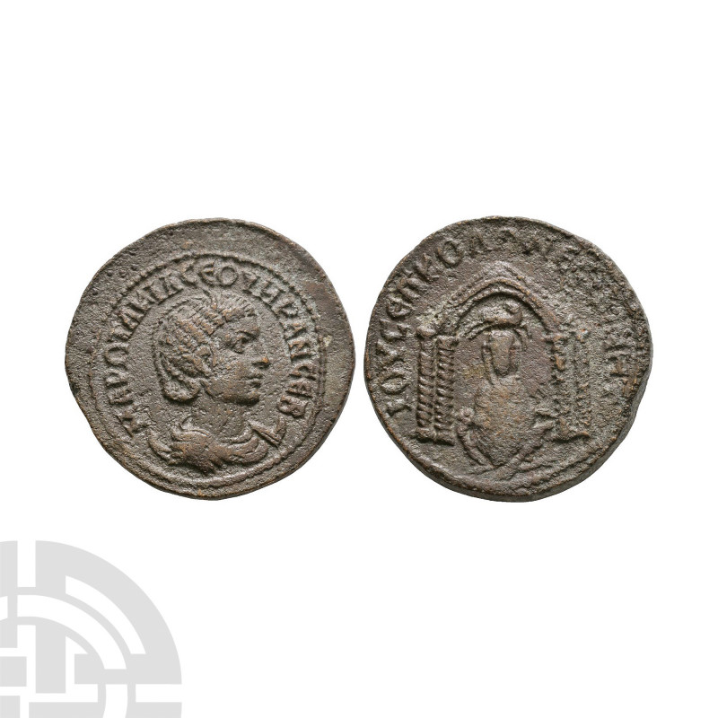 Otacilia Severa - Nisibis - Tyche Bronze. 244-249 A.D. Obv: MAR WTAKIL CEOYHRAN ...