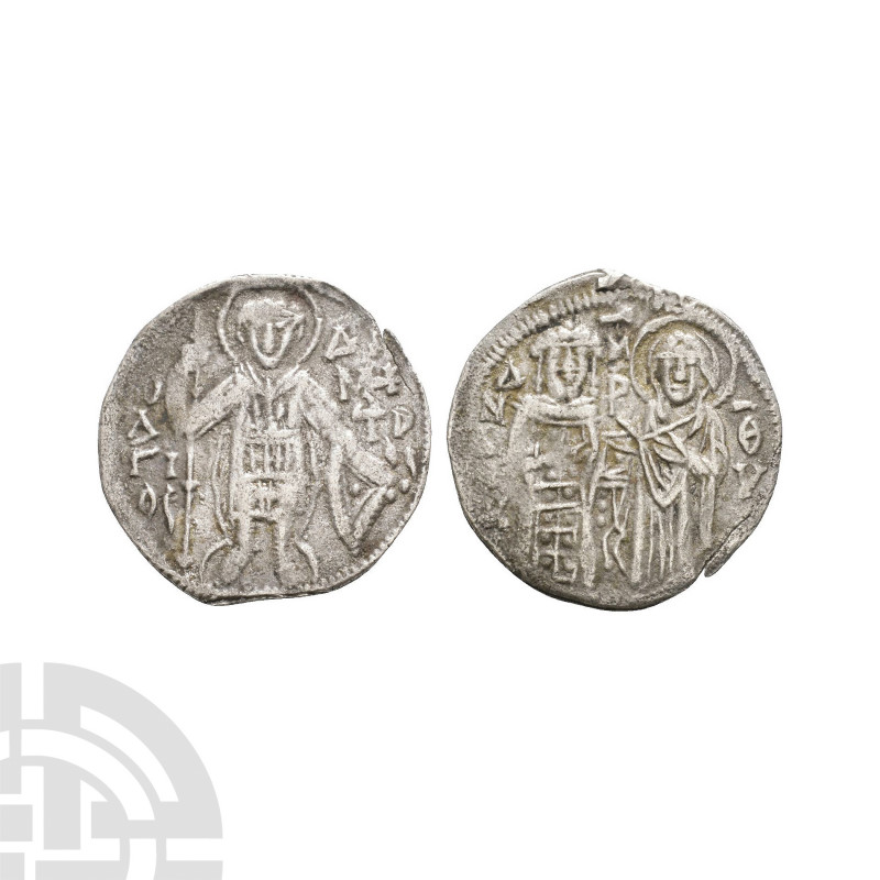 Andronicus III - AR 1/2 Basilikon. 1328-1341 A.D. Constantinople mint. Obv: St D...