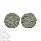 Northumbria - Aethelred II / Eardwulf - AE Styca. 843-850 A.D. Second reign. Obv: small cross with +EDILREDREX legend. Rev: small cross with +EARDVVLF...