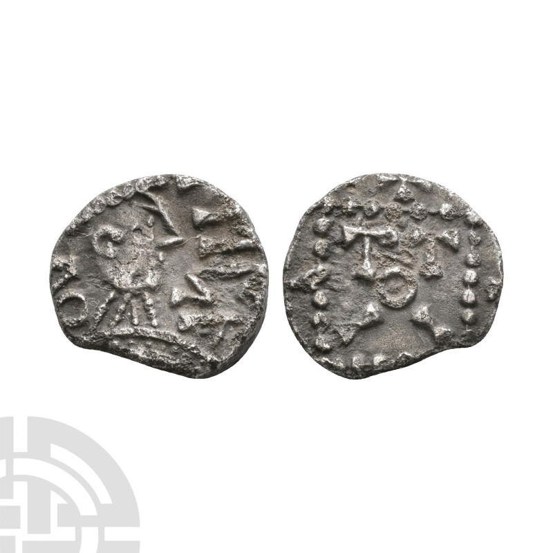 Primary Phase - Series C - Portrait AR Sceatta. 680-710 A.D. Obv: profile bust w...