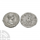 Hadrian - Fortuna AR Denarius. 118 A.D. Rome mint. Obv: IMP CAESAR TRAIAN HADRIANVS AVG legend with laureate head right, drapery on left shoulder. Rev...