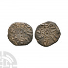 Northumbria - Aethelred II / Eanred - AE Styca. 841-843 A.D. First reign. Obv: small cross of five pellets with +EDILREDREX legend. Rev: pellet-in-ann...