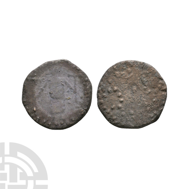 Eclectic Types - Celtic Cross Group - Base Sceatta. 710-760 A.D. Obv: standing f...
