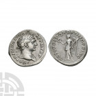 Trajan - Victory AR Denarius. 107 A.D. Rome mint. Obv: IMP TRAIANO AVG GER DAC P M TR P legend with laureate bust right, with slight drapery on left s...