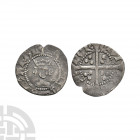 Henry VI - London - Annulet Halfpenny. 1422-1430 A.D. Annulet issue. Obv: facing bust with HENRIC REX ANGLI legend. Rev: long cross and pellets with a...