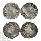 John and Henry III - Short Cross Pennies [2]. 1199-1216 A.D. Group comprising: John (London, Walter) and Henry III (Canterbury, Ioan). 2.75 grams tota...