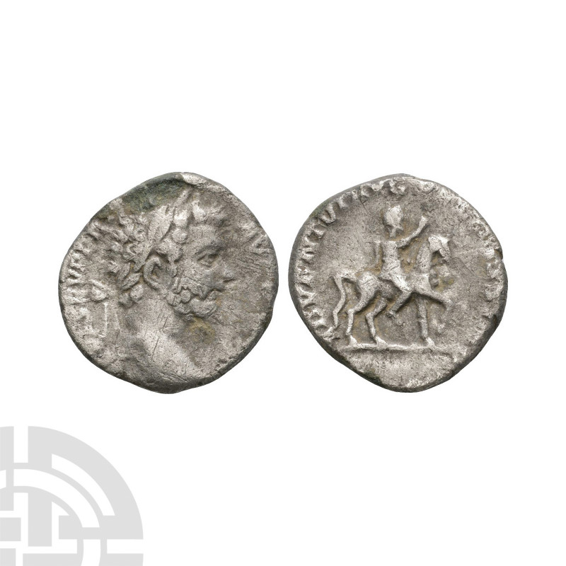 Septimius Severus - Emperor Riding AR Denarius. 196 A.D. Rome mint. Obv: L SEP S...