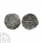 Edward IV - Canterbury - Halfpenny. 1466-1467 A.D. First reign, light coinage, class VII. Obv; facing bust with saltires by neck and EDWARD DI GRA REX...