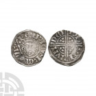 Henry III - London / Ioh(ane)s - Long Cross Penny. 1251-1272 A.D. Class 5c. Obv: facing bust with HENRICVS REX III legend. Rev: voided long cross and ...