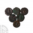 Alexandria - AE Tetradrachms [6]. 3rd century A.D. Group comprising: mixed issues and types. 48 grams total. Old European collection. [6, No Reserve]...