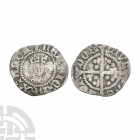 Henry VI - London - Annulet Halfpenny. 1422-1430 A.D. Annulet issue. Obv: facing bust with HENRIC REX AGLI legend. Rev: long cross and pellets dividin...