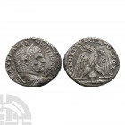 Caracalla - Tyre - Eagle AR Tetradrachm. 198-217 A.D. Tyre mint. Obv: AYT KAI ANTwNINOC CE legend with laureate, draped and cuirassed bust right, seen...