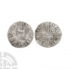 Henry III - London / Henri - Long Cross Penny. 1251-1272 A.D. Class 5b2. Obv: facing bust with HENRICVS REX III legend. Rev: long voided cross and pel...